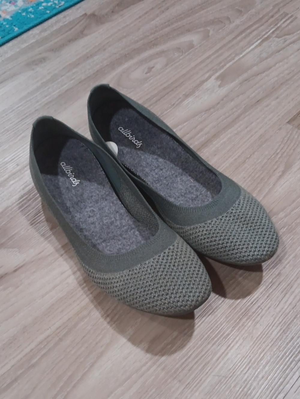 Allbirds Olive Knit Ballet Flats Size 9 - Picture 5 of 5